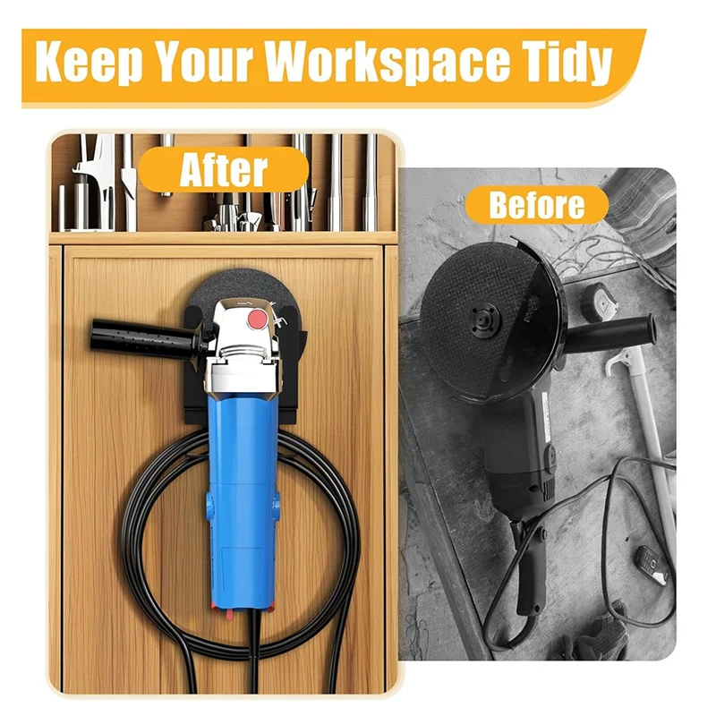 

PZHI-Angle Grinder Stand 4 Pieces Angle Grinder Stand With Disc Hook Rack And Wire Rack Wall Mounted Power Tool Storage Rack