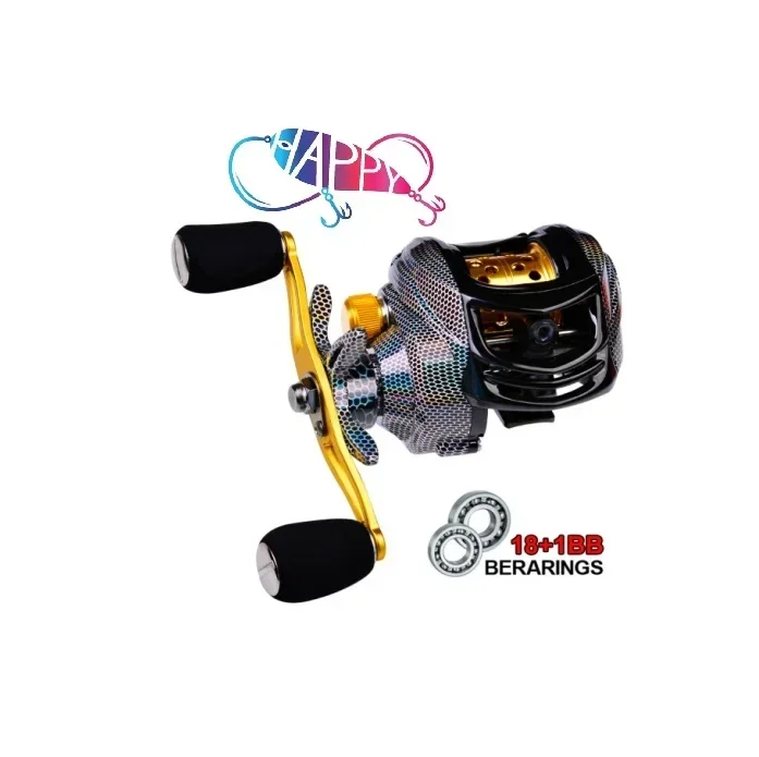 

Baitcasting Reel 10KG Max Drag 18+1BB 7.2 High Speed Jig Wheel Metal Line Cup Sea Jig Wheel For Catfish Bass Carp