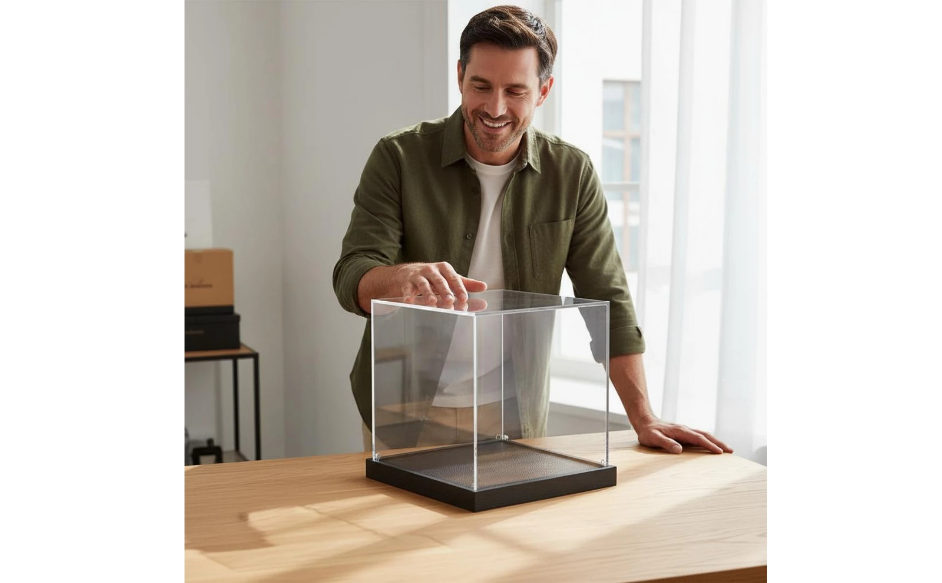 Acrylic Display Box Sturdy Construction Transparent Dustproof Cover Figurine Display Stand Stackable Design Household Storage Acrylic Display Box Sturdy Construction Transparent Dustproof Cover Figurine Display Stand Stackable Design Household Storage