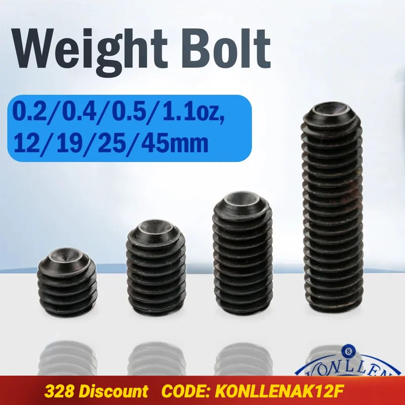 KONLLEN Weight Bolt Adjust for cues 0.2/0.4/0.5/0.7oz 12/19/25/45mm 4 Pieces Set of Weight Bolt Adjustable Billiard Accessories