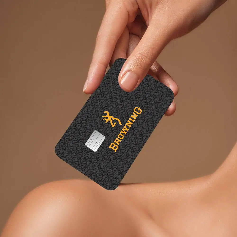 B-browning logotipo dos desenhos animados cartão de crédito adesivos de pele para cartão de banco ônibus metro cartão adesivo à prova dwaterproof água presente feminino