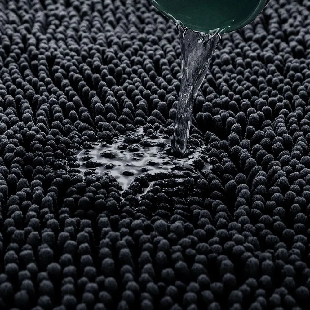 New 40 X 60 Cm Bath Mat Non Slip Washable Chenille Shower Mat Super Absorbent Soft Door Mat