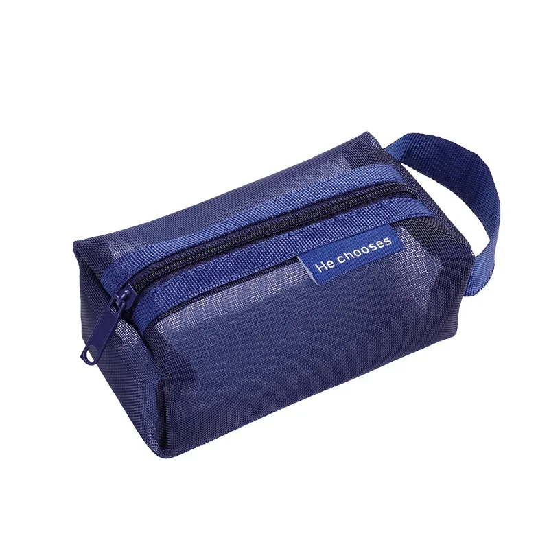 Borsa per carte per organizer per auricolari, rossetto, chiave di grande capacità, serie scura, portamonete quadrato tridimensionale vintage in rete di nylon