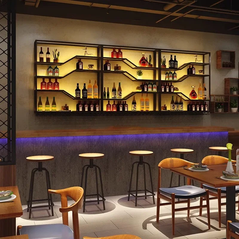 Gabinetes de vino montados en la pared Para restaurante L1218, bodega, Club, exhibición de cócteles, estantes de vino, Armario pequeño y moderno Para Vinos, muebles de licor