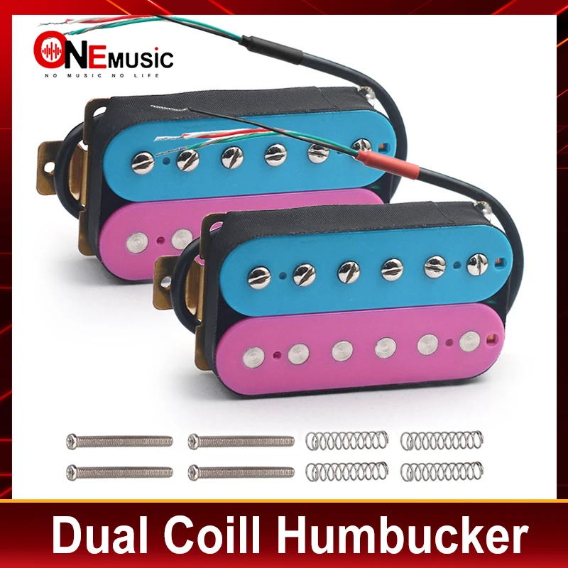 

Humbucker Electric Guitar Pickup Coil Spliting Pickup Humbucker Dual Coill Pickup 4Conduct Cable N-7.5K/B-15K Output Blue/Purple