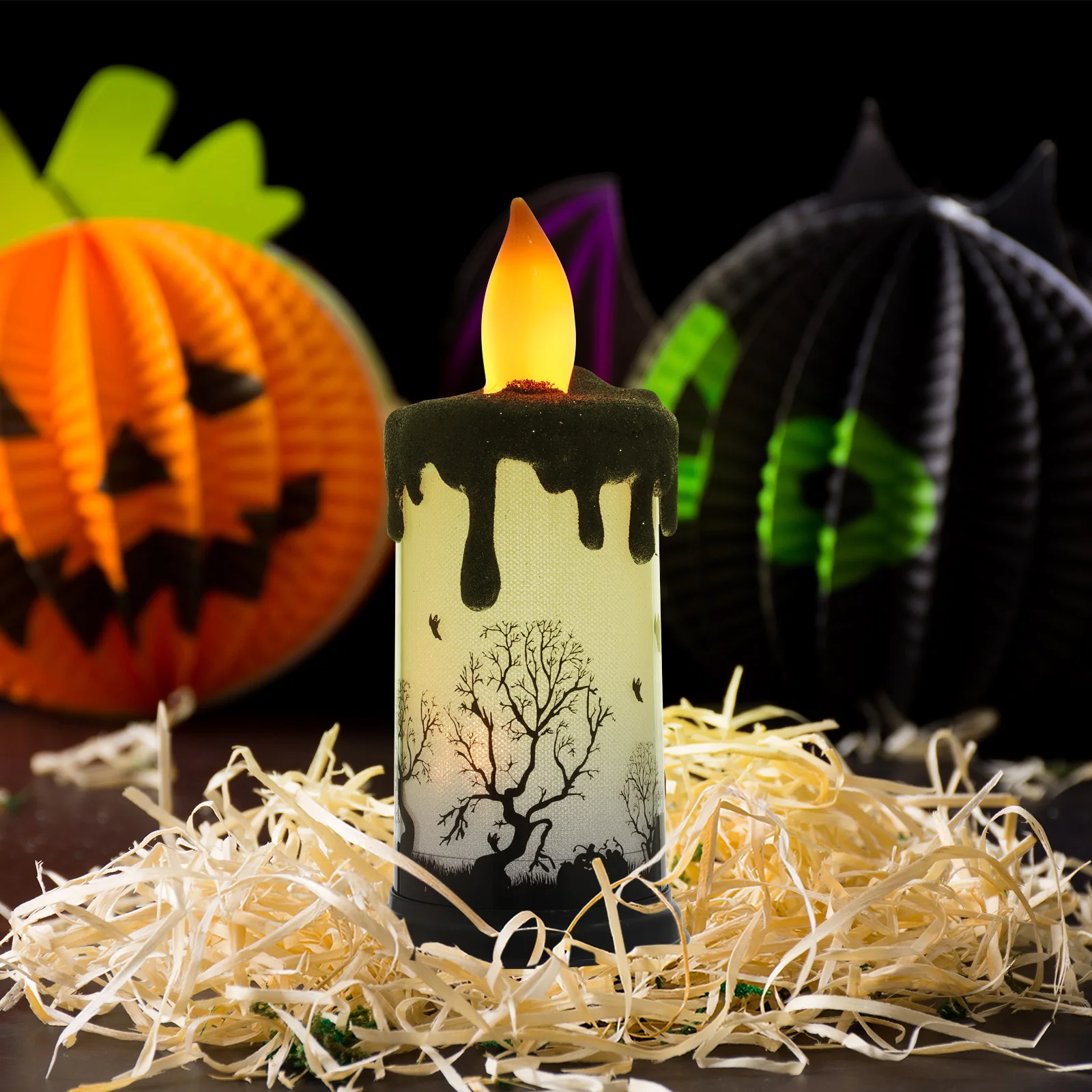 

Halloween Props Flickering Flameless Candles Decoration Shine Table Decorations Votive Plastic Led Haunted House