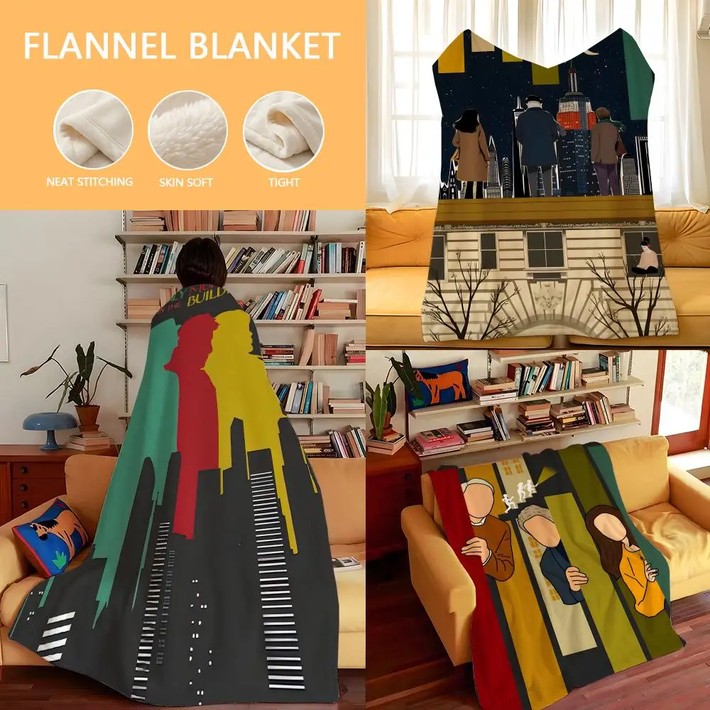 Drama O-Only Murders in the B-Building Throw Flannel Cozy Print Blanket, Portable, Durable  Machine Washable cute Cool