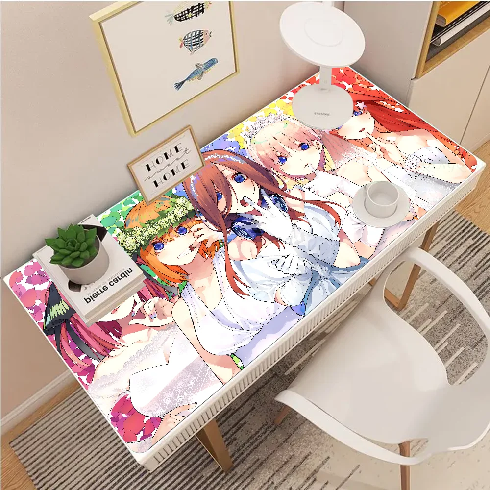 T-The quintuplets quintuplets mousepad แผ่นเมาส์สำหรับเล่นเกมส์ขนาดใหญ่ lockedge thickened คอมพิวเตอร์คีย์บอร์ดแผ่นรองปูโต๊ะตั้งโต๊ะ