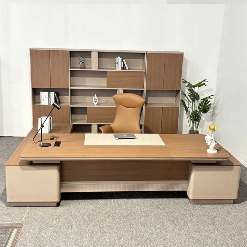 CEO desk E0 Board, High-End , , CEO , Simple And Modern Office Furniture, Large Executive Desk With Cabinet