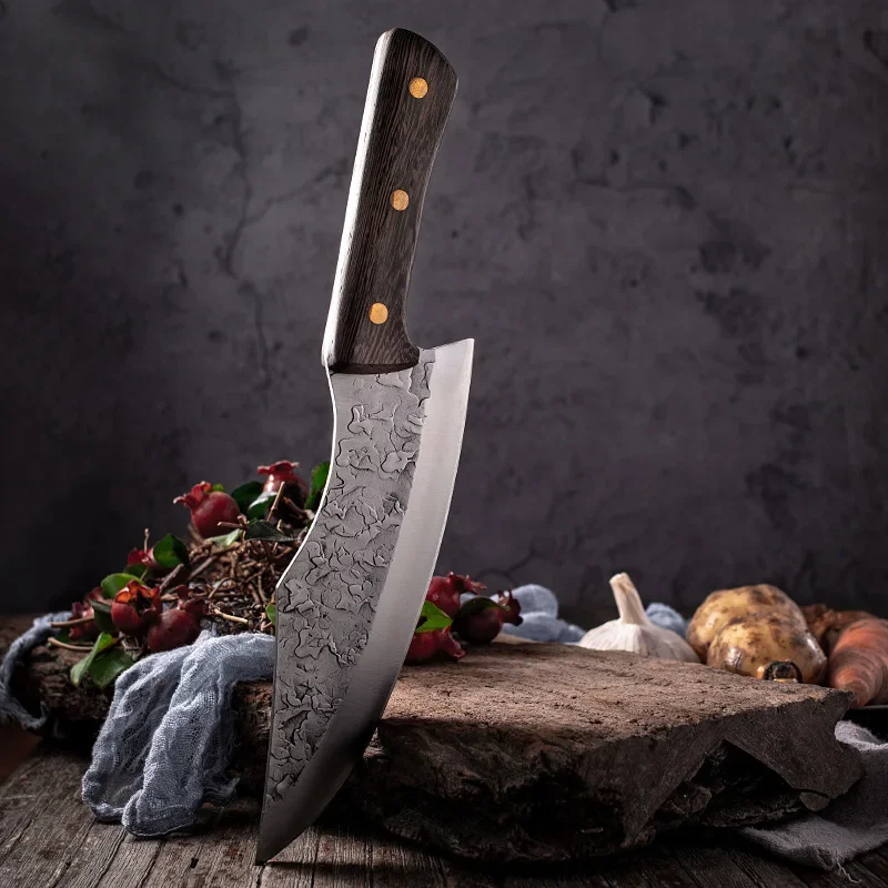 Camping Fishing Hunting Outdoor Knife Stainless Steel Hand Forged Butcher Boning Knife Cleaver Meat Chef Kitchen Knives Survival