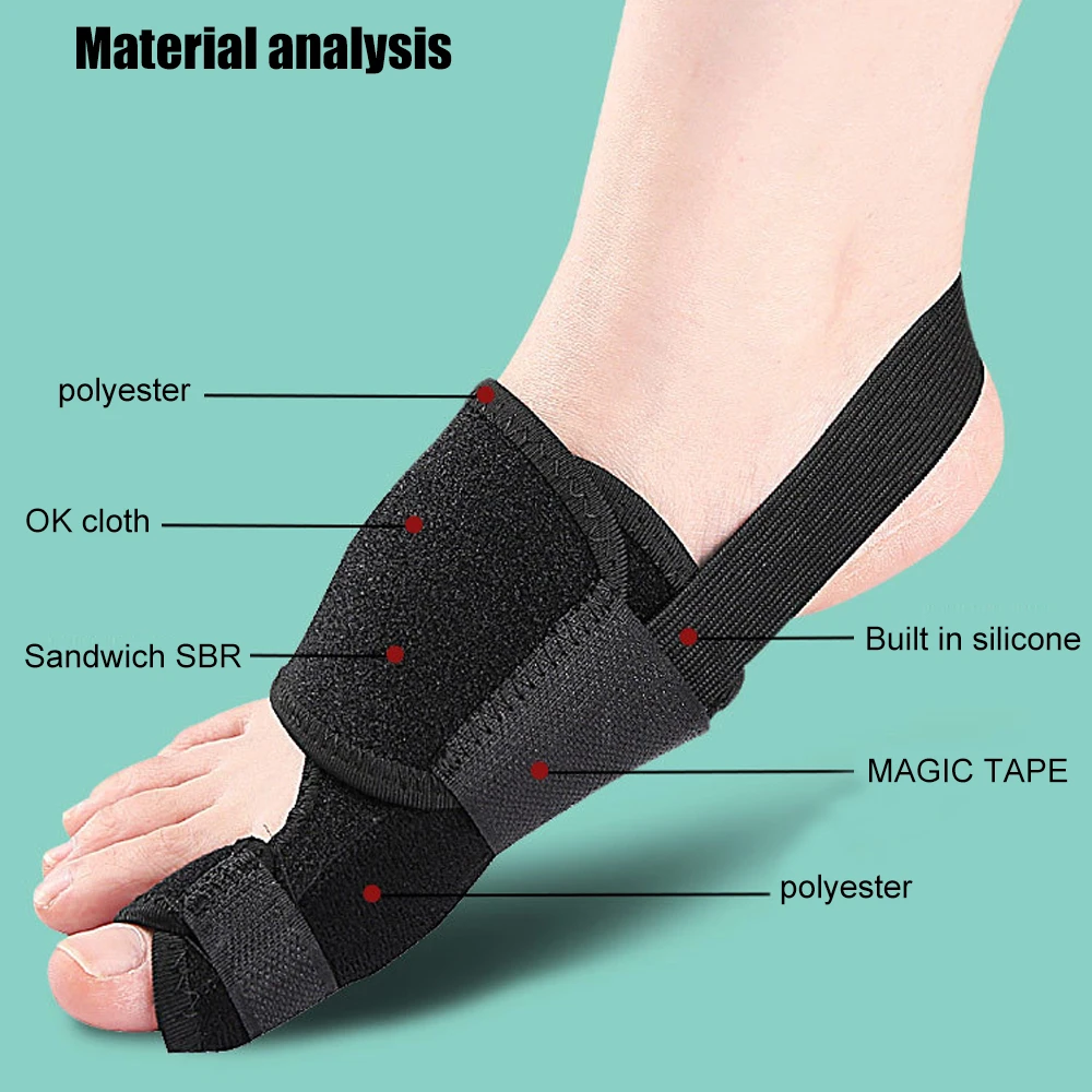 

1 шт., выпрямитель большого пальца ноги, регулируемая шина для коррекции вальгусной деформации большого пальца ноги, бандаж для облегчения боли в день и ночь