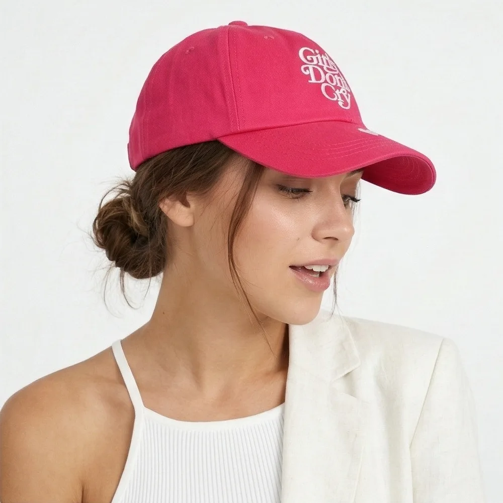 2026 New Girls Don't Cry Letter Embroidered Baseball Cap Love Cap Men's and Women's Sun Hats