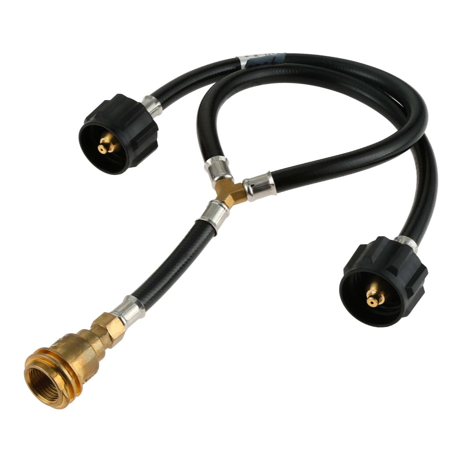 Universal Y Type Splitter Propane Tank Converter Adapter Hose Double head ACME to QCC propane pipe for Grill, Heater, Fire Pit