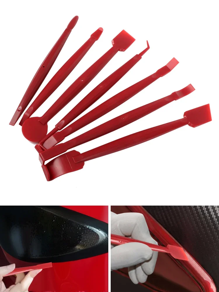 7pcs/set Car Vinyl Wrap Film Squeegee Scraper Tools Edge-closing Tool for Automobile Film Sticking Car Styling Auto Accessories