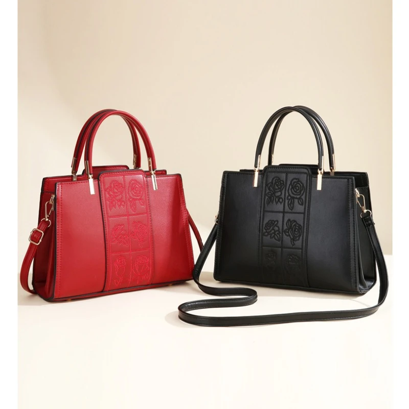 

Винтажные роскошные женские сумки с вышивкой, 3-слойная кожаная женская большая вместительная сумка, новые женские сумки на плечо с верхней ручкой