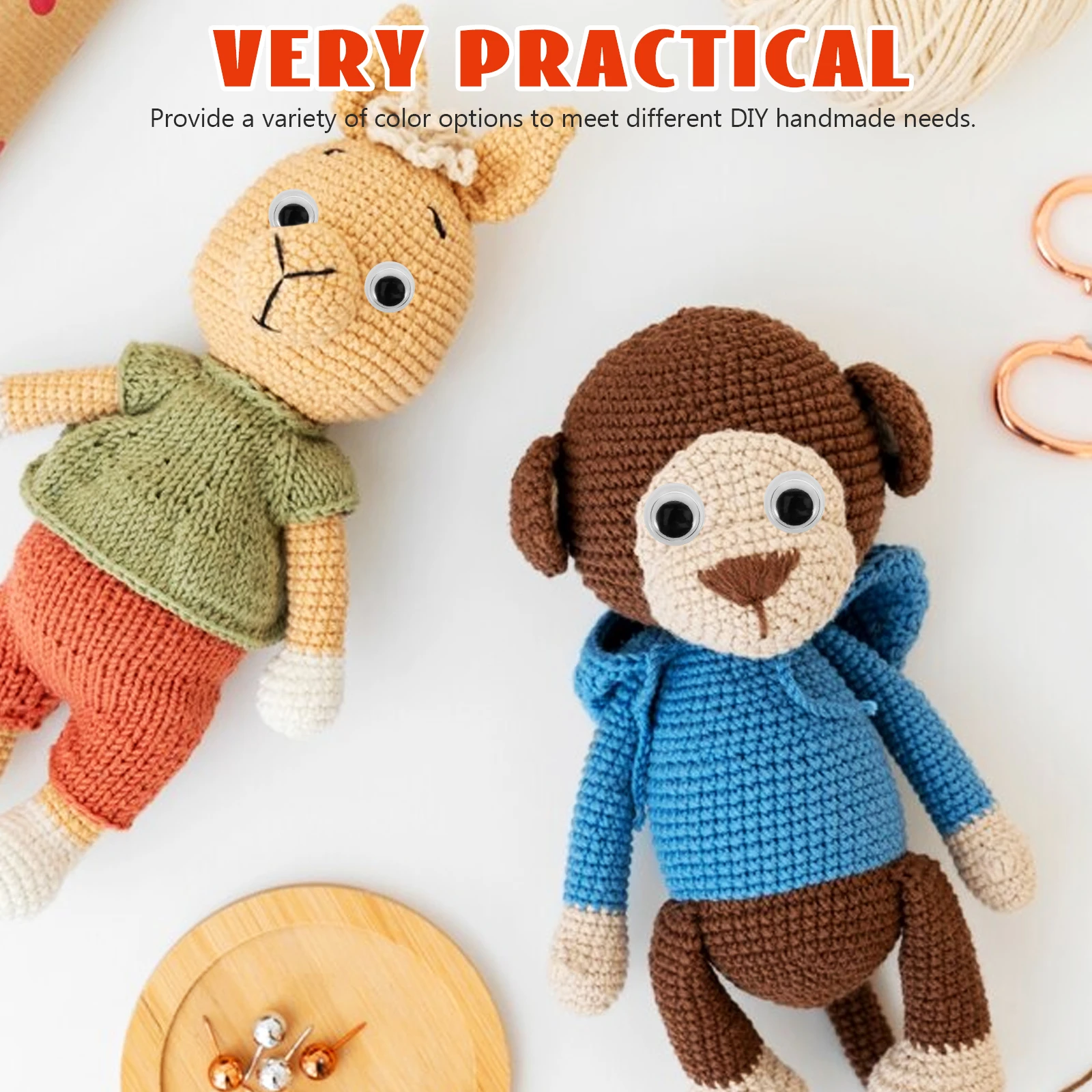 

400Pcs Self-Adhesive Wiggle Eyes Multi-Use Cartoon Eye Stickers for Crafts Kids Art Plastic Decorative Eye Decals for DIY