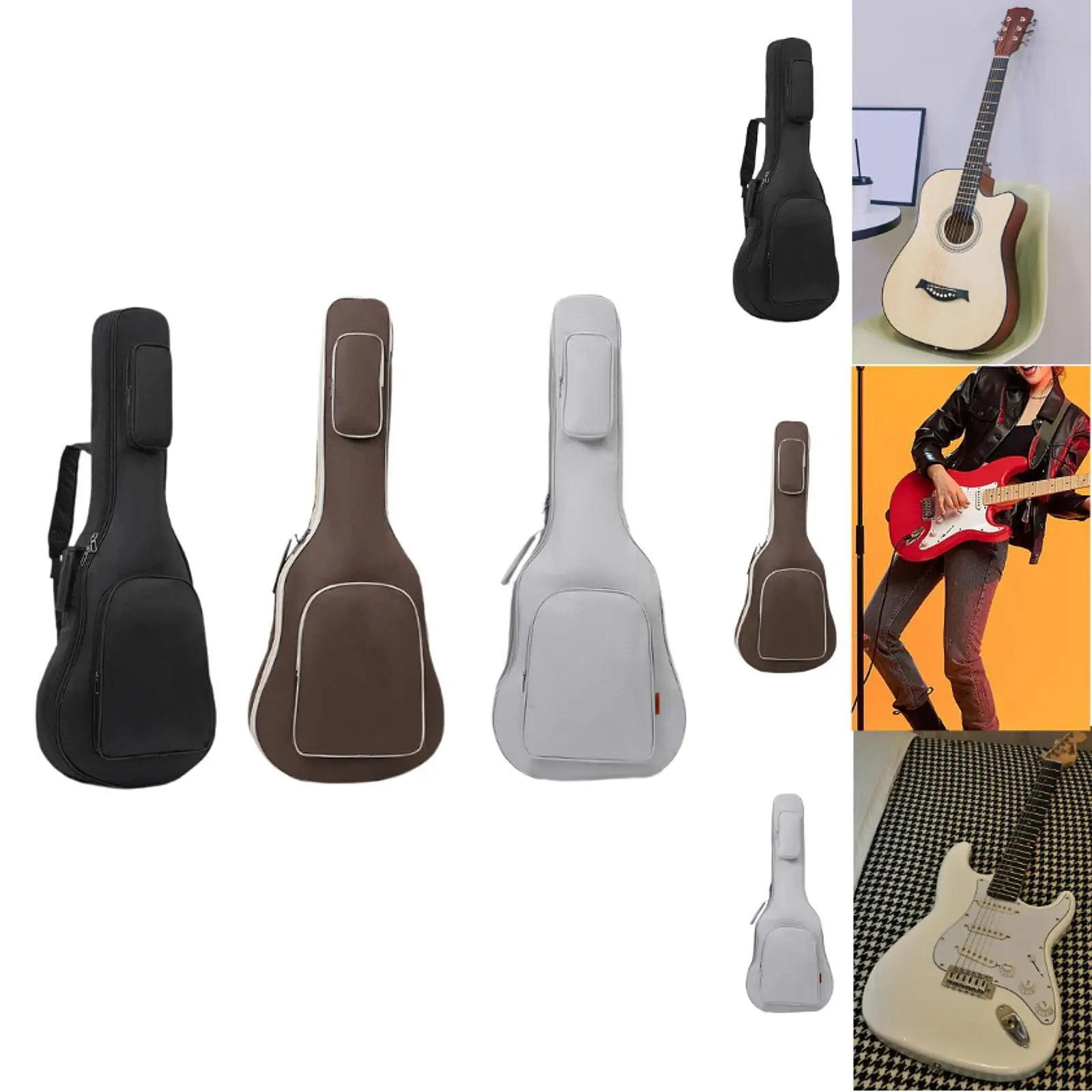 

40 41 inch Guitar Bag Travel Backpack Soft with Zippers Professional Thick Padding Oxford Cloth Portable Acoustic Guitar Case