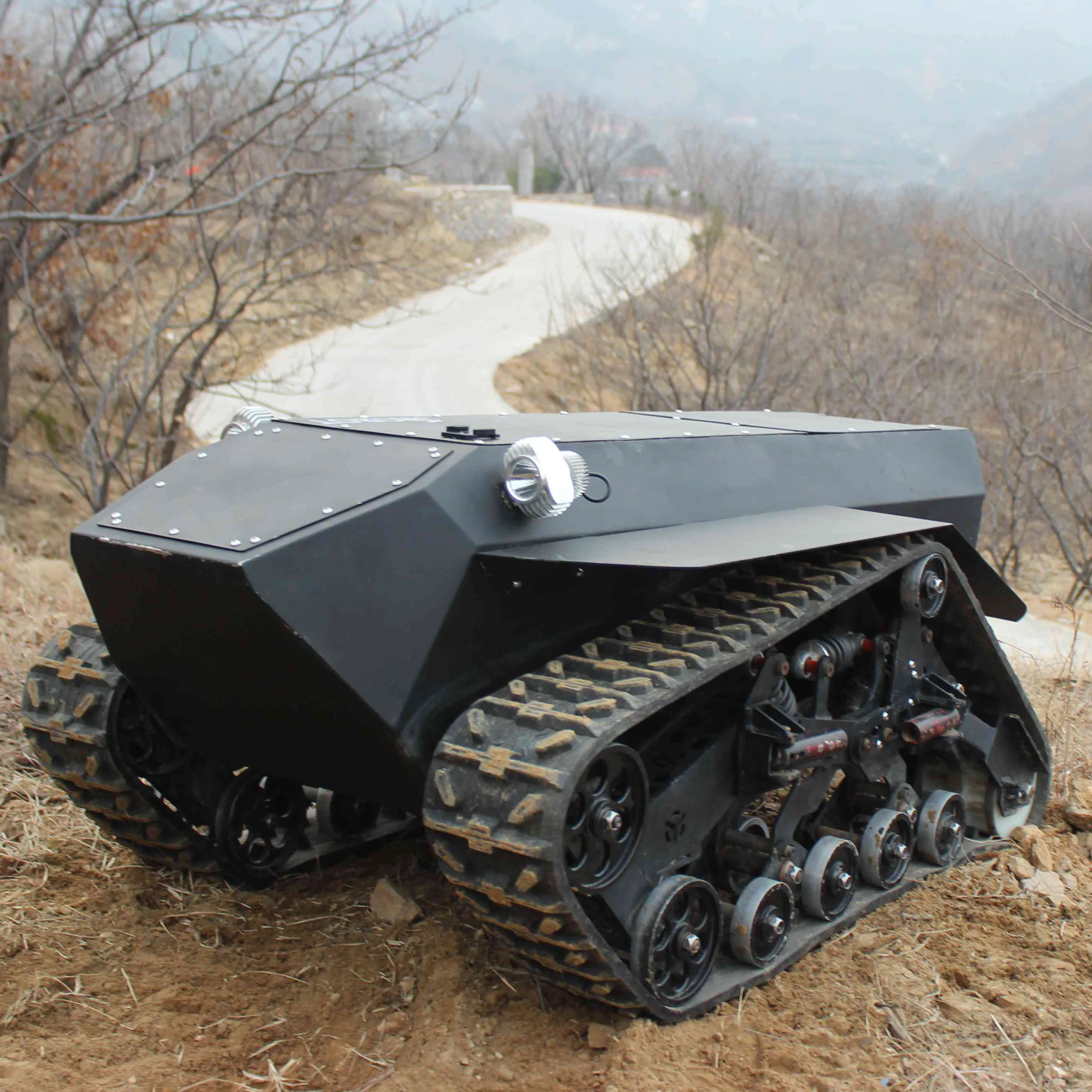 China made 48V DC brushless motor 2000W*2 medium multi-purpose industrial remote control crawler robot mobile chassis for sale