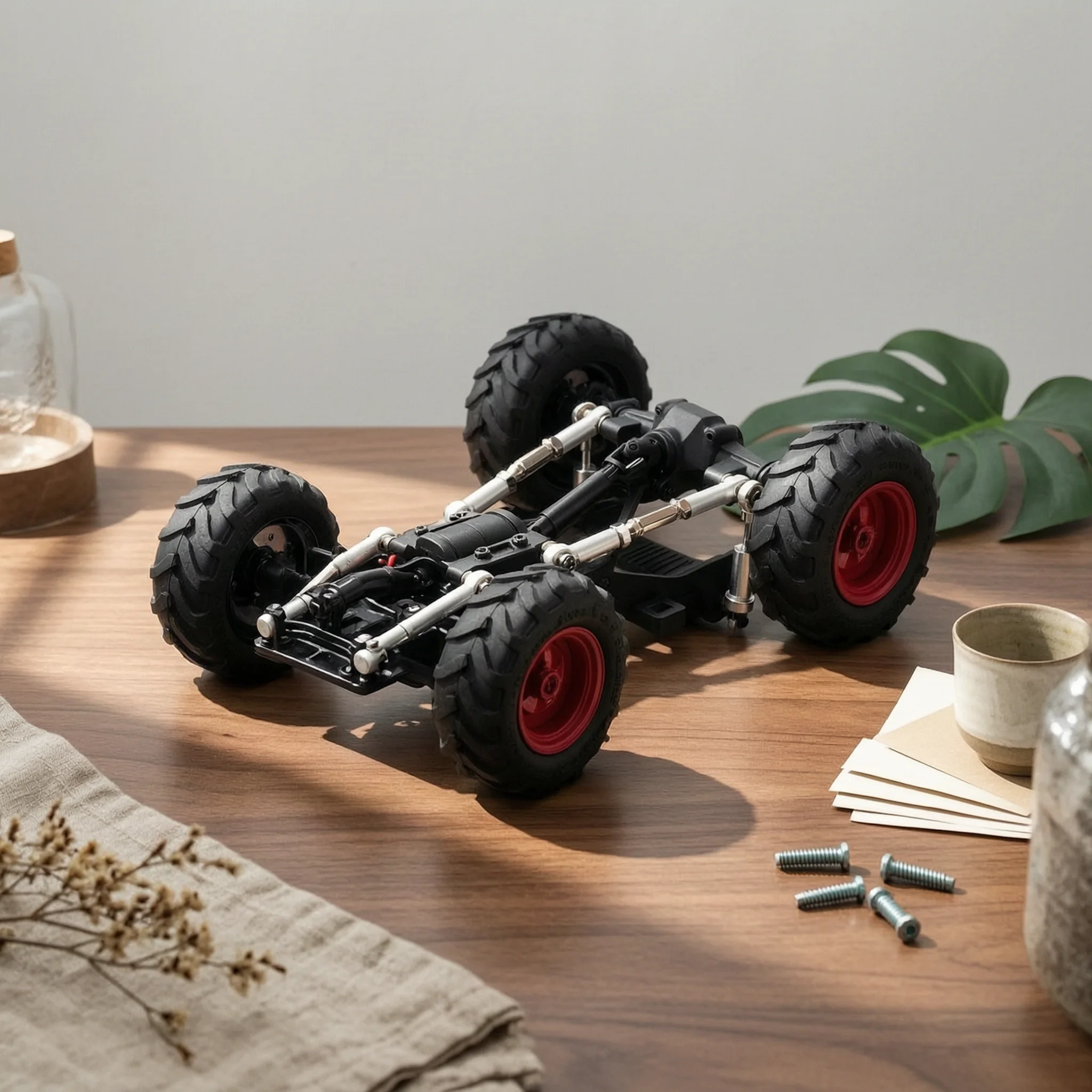 RC Link Rods with Shock Absorbers 1:24 Scale Link Rod Kit with Rod Ends Chassis Linkage Set High Quality