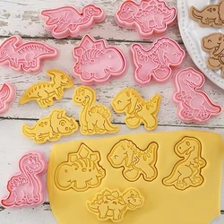 8Pcs Cookie Cutters Plastic Dinosaur Cartoon Biscuit Mold Pastry Pressing Cookie Stamp Baker Baking Mold Pastry Tools