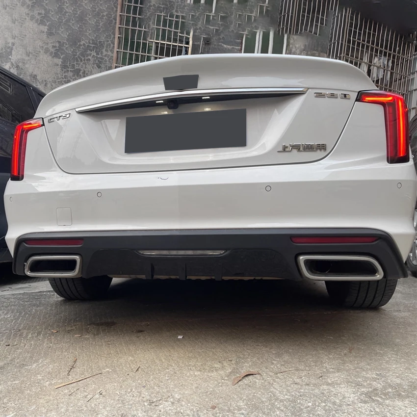 สำหรับอะไหล่รถยนต์ Cadillac CT5 ชุดแต่งกันชนหลัง ดิฟฟิวเซอร์ สปอยเลอร์ ชิ้นส่วนตกแต่งใต้กันชน ปี 2020 2021 2022 2023 2024 2025