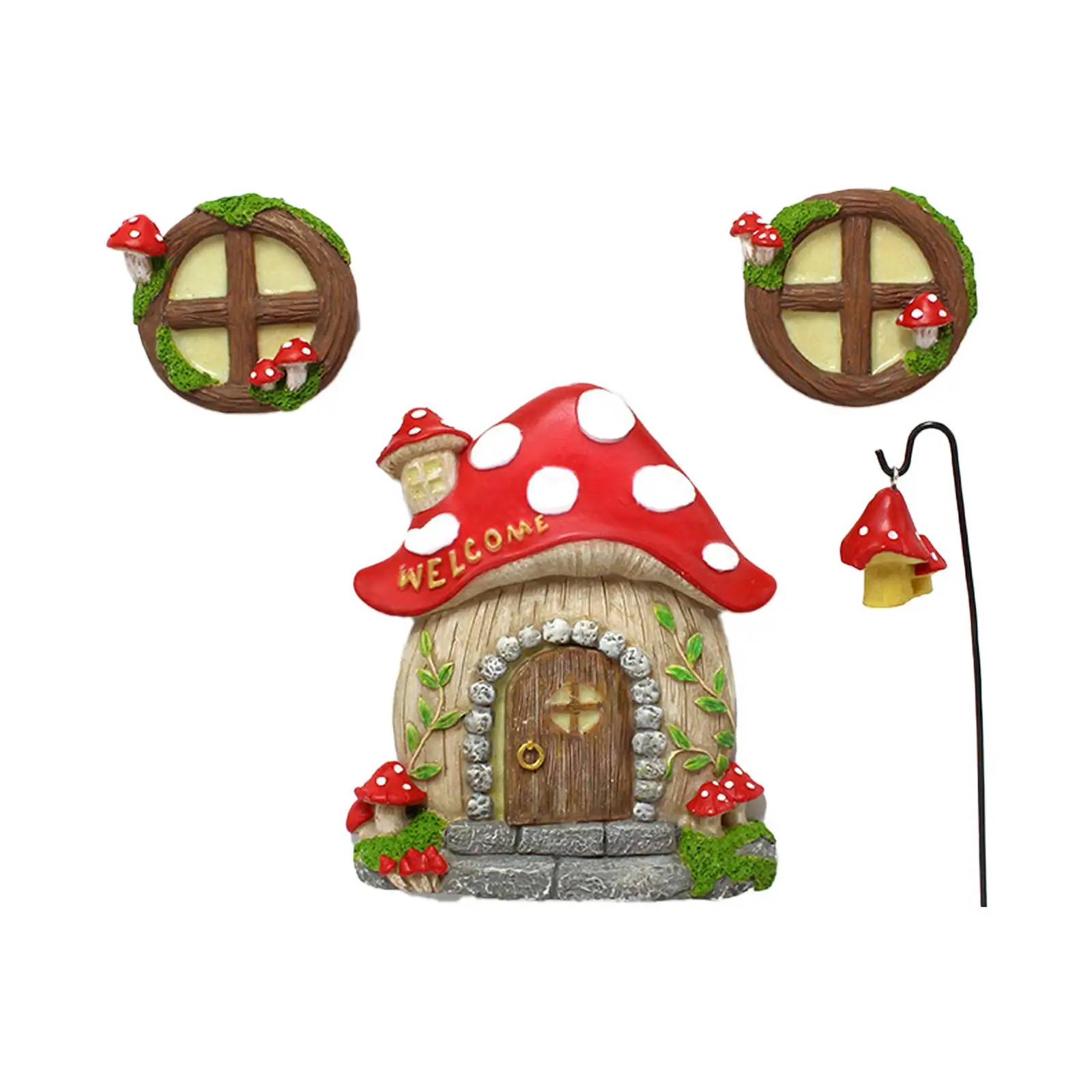 

Christmas Garden Statues Mushroom Sculpture Glow in The Dark Waterproof Outdoor