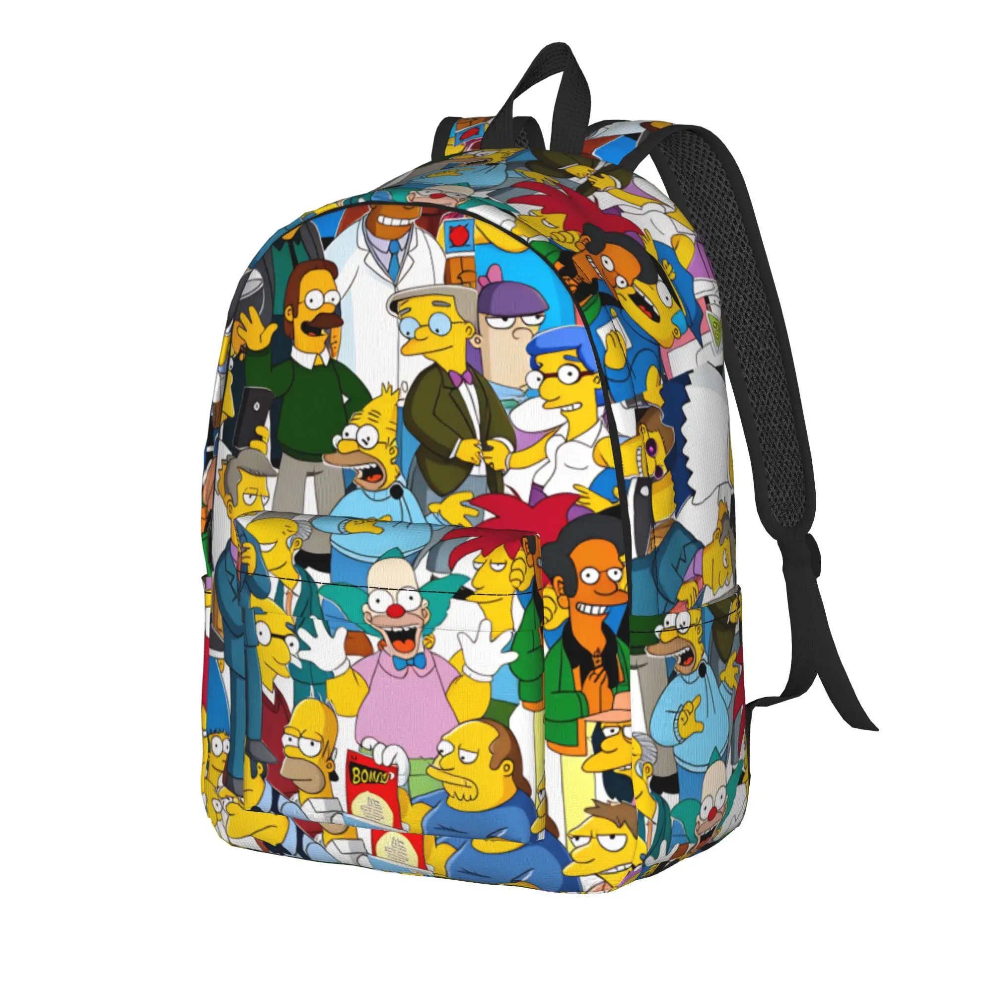 S-Simpsons Christmas Holiday Family Scene Backpack Boy Print Backpacks Polyester Fashion School Bags College Quality Rucksack