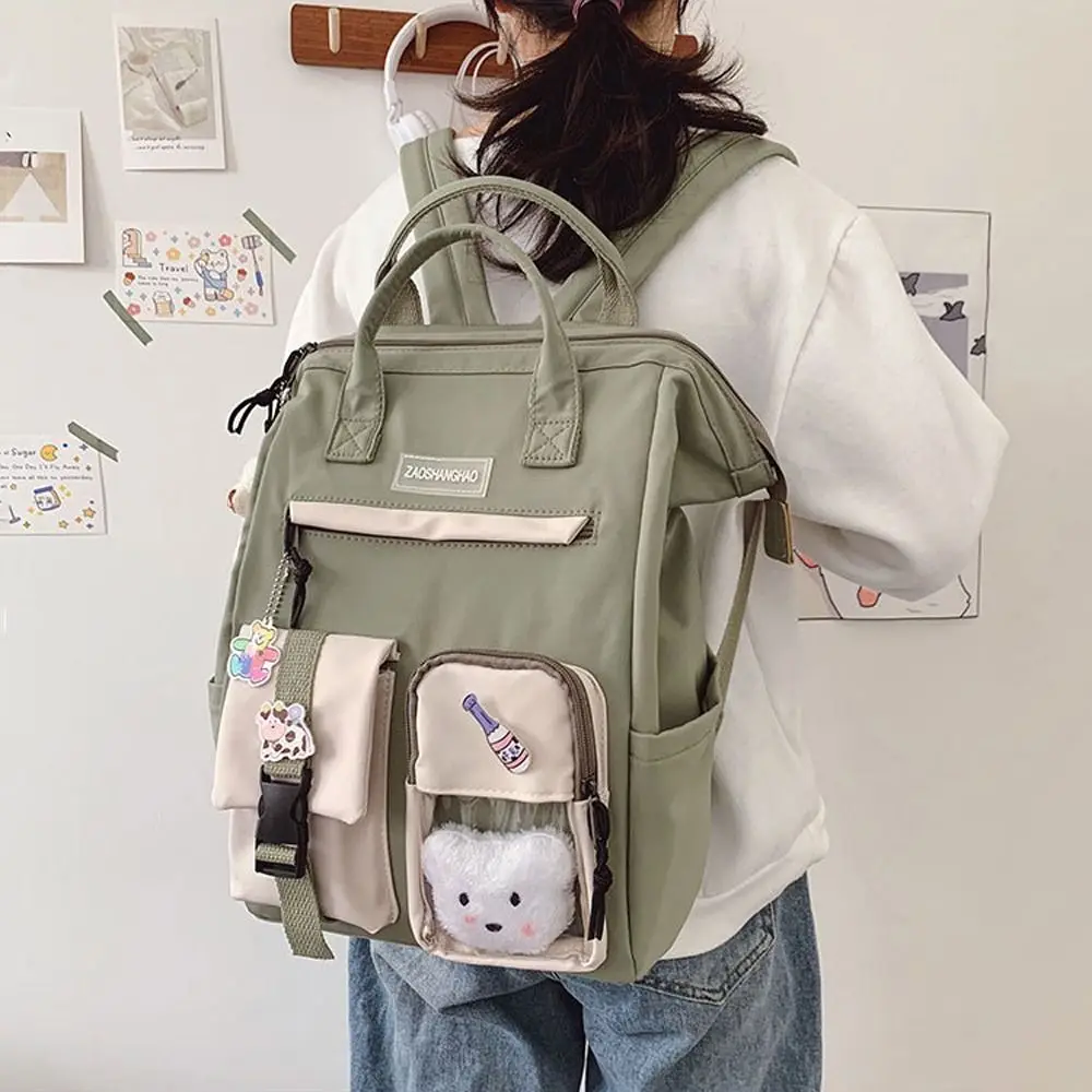 Mochilas escolares de nailon para adolescentes, bolsos de hombro para estudiantes, bolsos escolares de dibujos animados para mujeres, mochilas para portátiles, bolsos de hombro para niñas