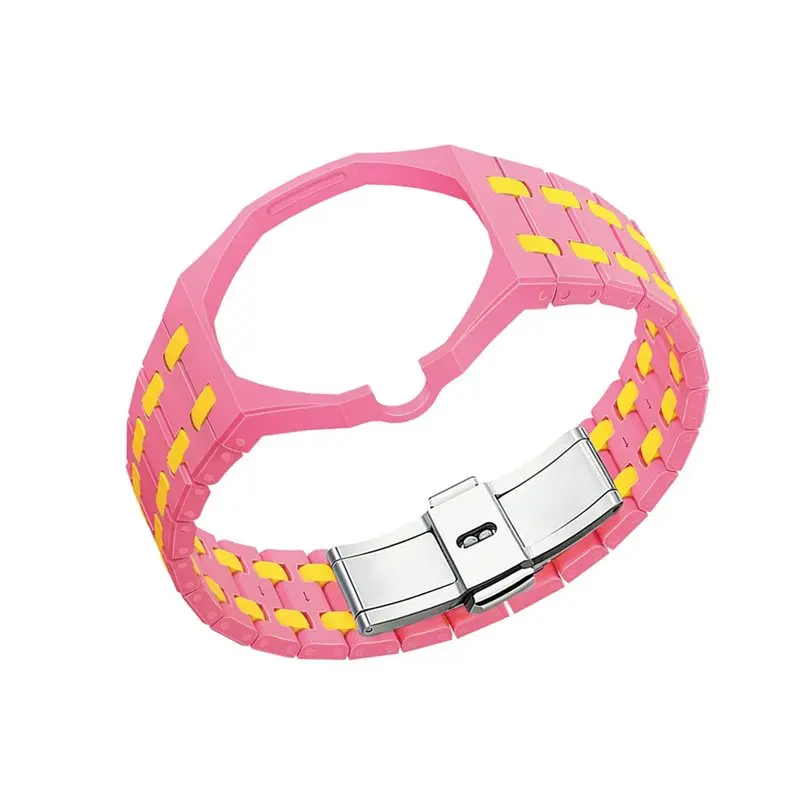A97I-Integrated Silicone Watch Strap With Butterfly Clasp For Swatch X AP Royal Oak Two-Tone Replacement Wrist Band