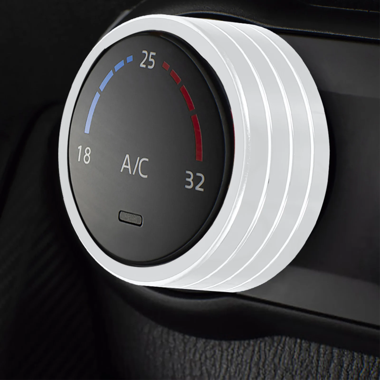 

3Pcs Air Conditioner Switch Knob Cover Aluminum Alloy Durable Rust-Proof Car Interior Decoration Ring Compatible