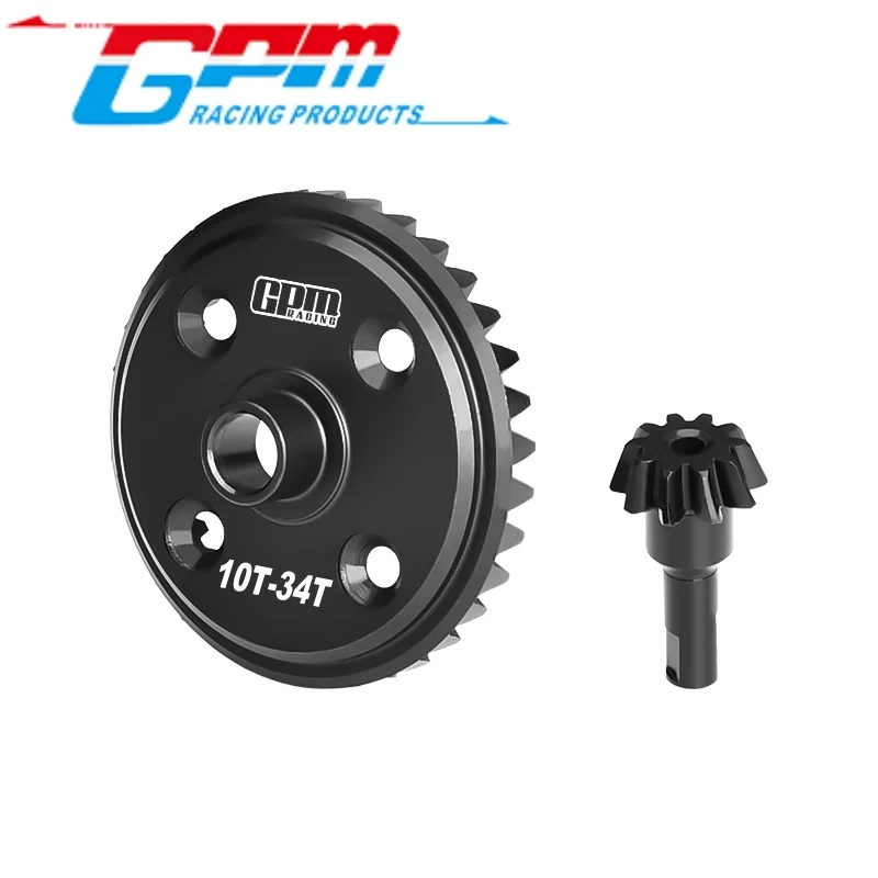 GPM MKV61034T 20CrMnTi STEEL SPIRAL-CUT MAIN DIFF GEAR & INPUT GEAR SET 34T/10T/1.3 MOD FOR ARRMA 1/8 KRATON 6S EXB V2 / V6 / NO