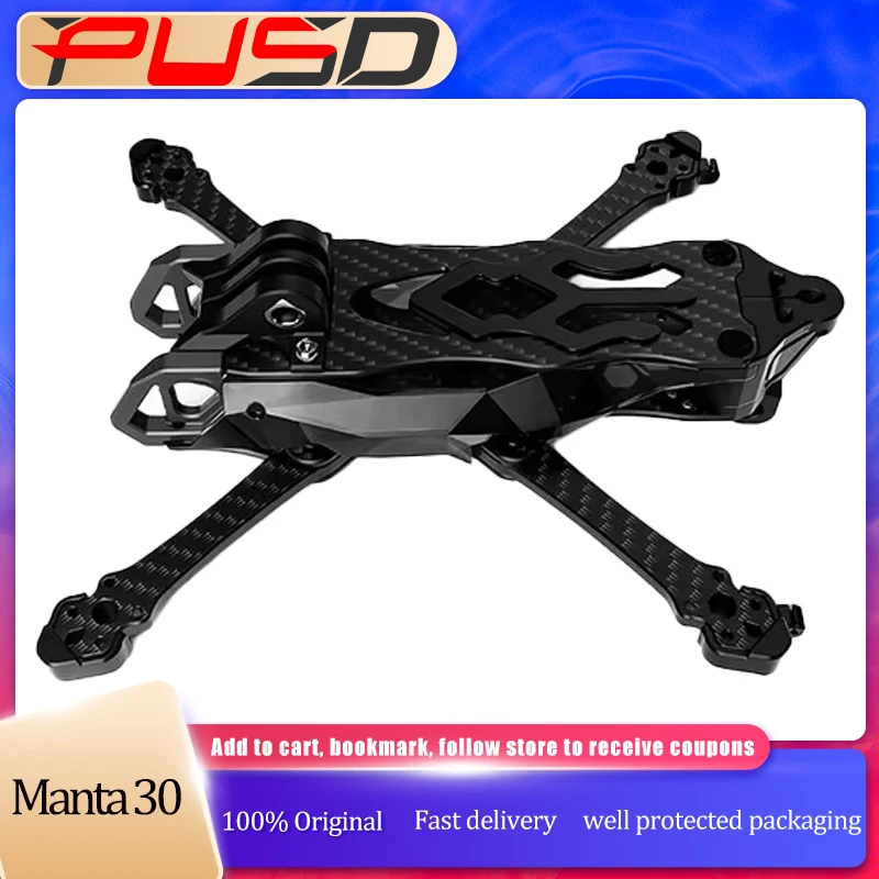 

Explosion Resistant Manta 30 FPV Frame O4 LITE Version, Lightweight & Durable for RC FPV Drone DIY, Ideal for Freestyle/Cine