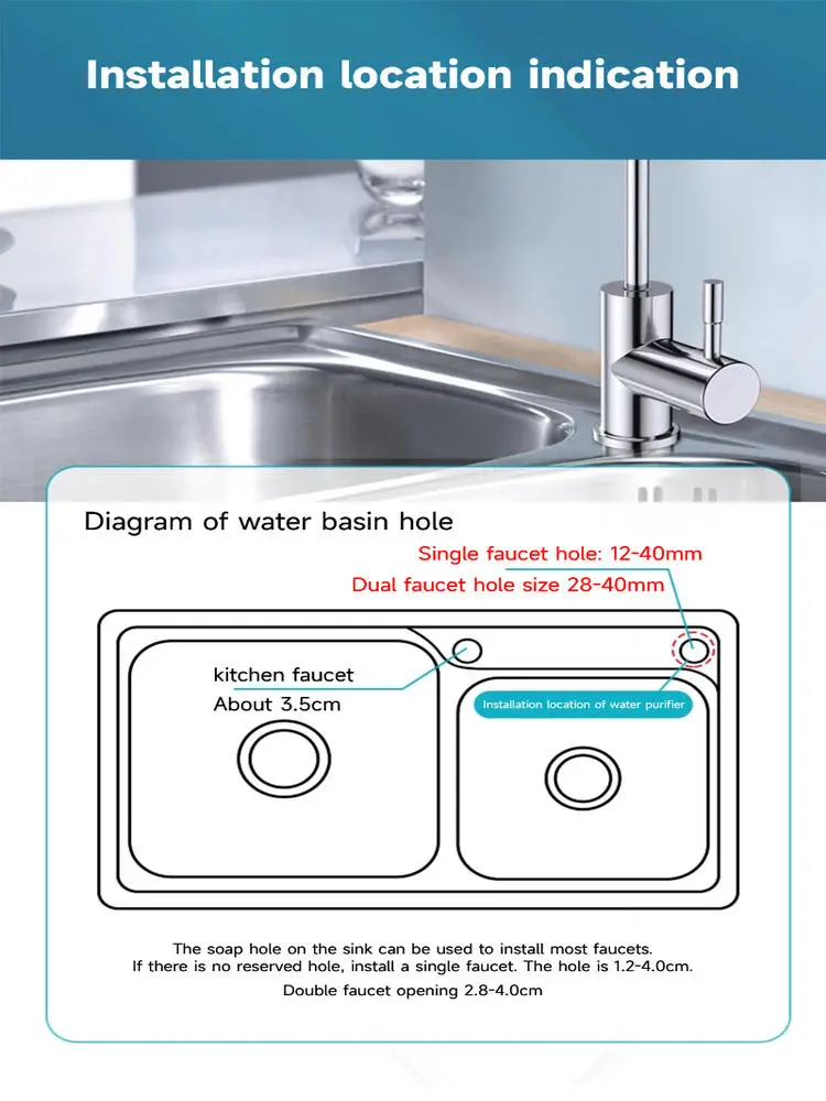 정수기용 특수 수도꼭지 1/4인치 연결 호스 직접 음용 주방 스테인리스 순수 정수기 액세서리