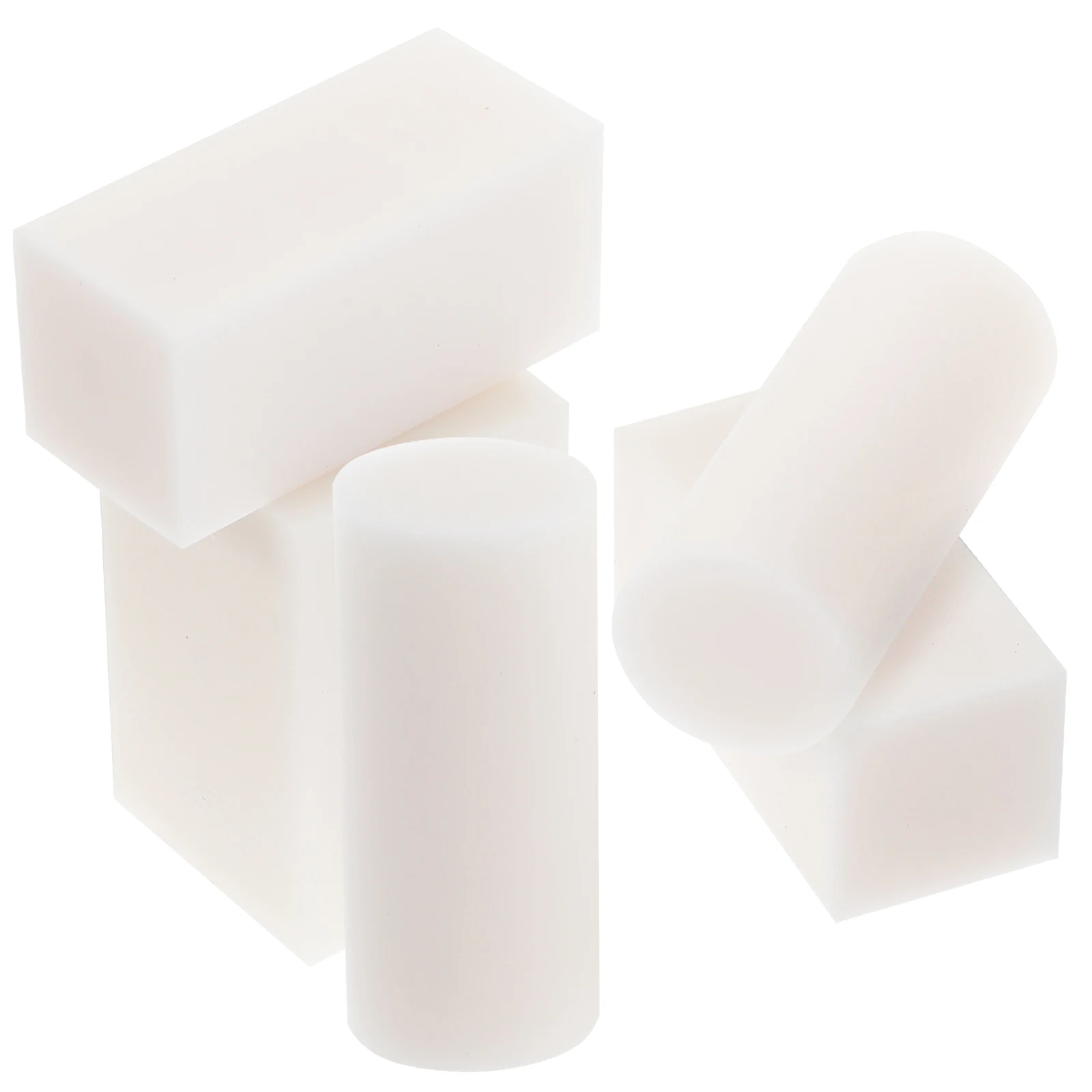 5 Pcs Block Carved Rubber Brick Multi-function Blocks Crafts White Pvc for Making Stamps