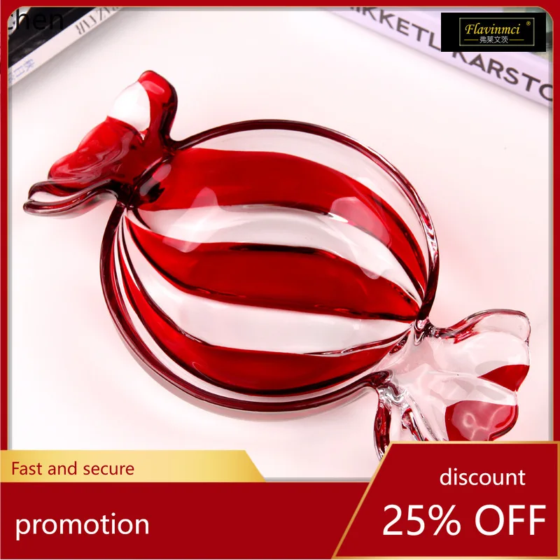 

Zml fruit plate for home living room melon seed fresh new year fruit crystal glass coffee table snack plate