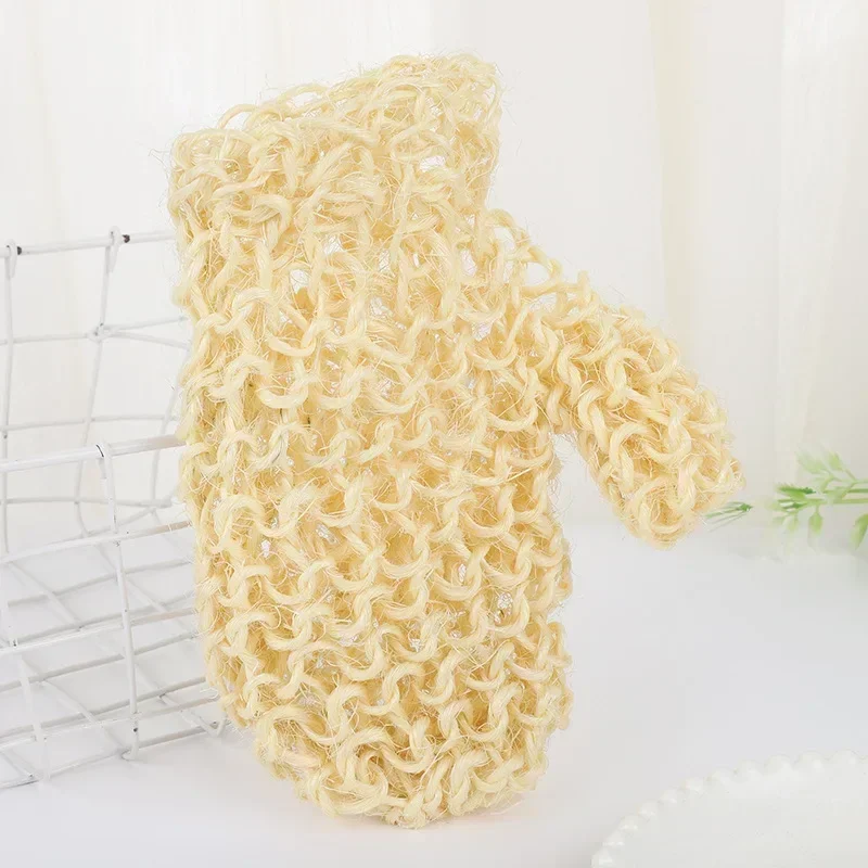 Sisal Jute Bath Towel Gloves Ramie Bath Towel Double-sided Bath Gloves Body Scrubber Bathing Accessories