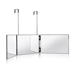 White Retractable Adjustable Hanging Three Mirrors Makeup Folding Three Mirrors Three Fold Mirror Spot Portable Cosmetic