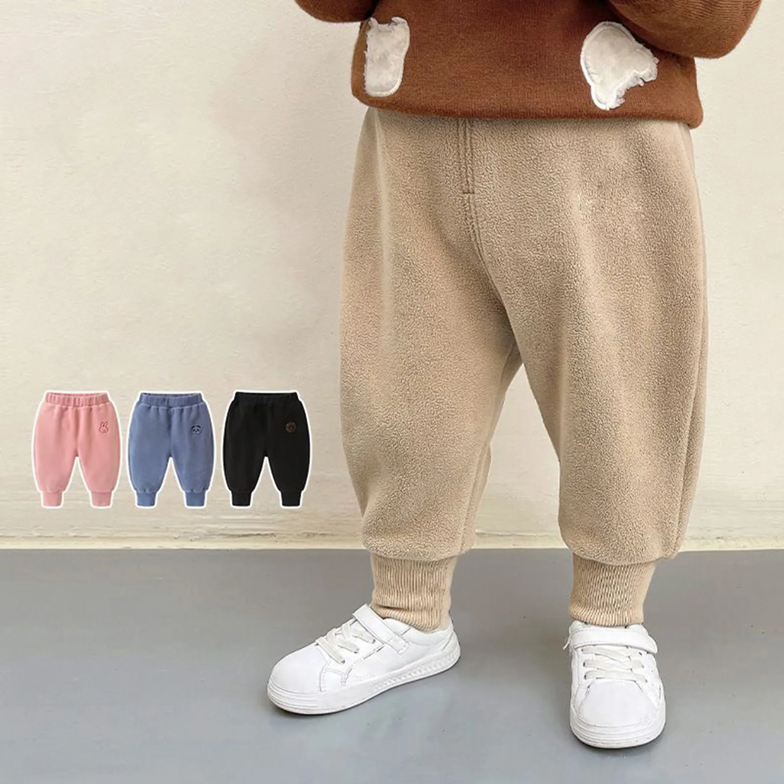 Winter Warm Thick Animal Cotton Long Pants Kids Toddler Baby Girls Boys Autumn Trousers Clothes Cotton Leggings