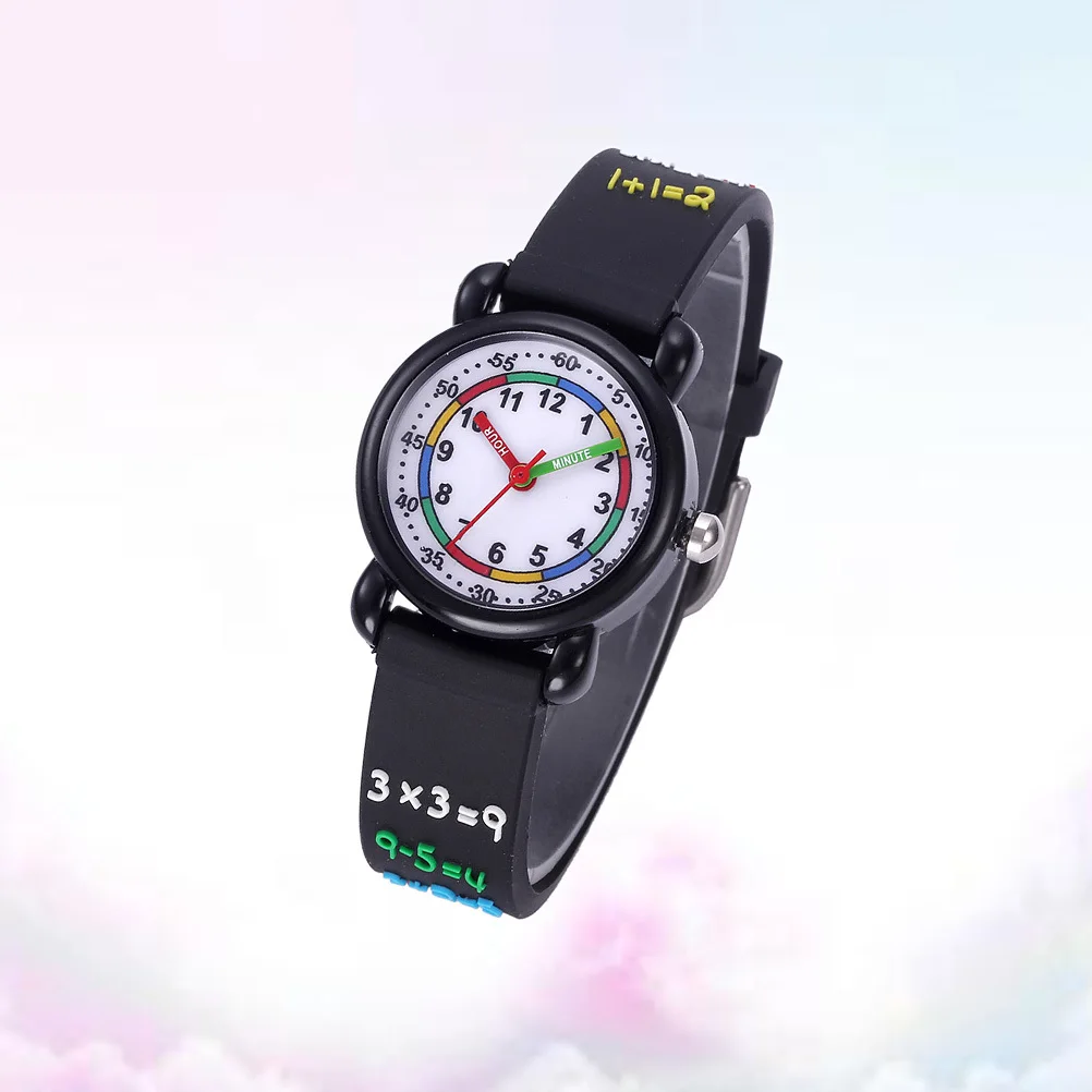 Kids 3D Cartoon Watch Black Waterproof Quartz Movement Children Wristwatch Students Accessories Kids Watch