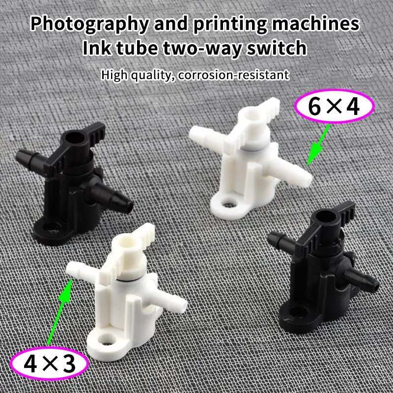 2/8PCS Plastic 2 Way Ink Valve Two Ways For UV Printer Flora Xuli Roland Aifa Ink Tube Switch CISS System Manual Valve