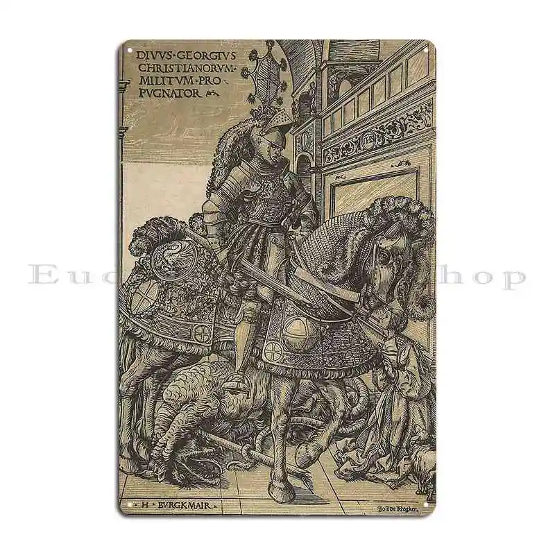 Saint George On Horseback Metal Plaque Vintage Customize Customize Create Cinema Tin Sign Poster