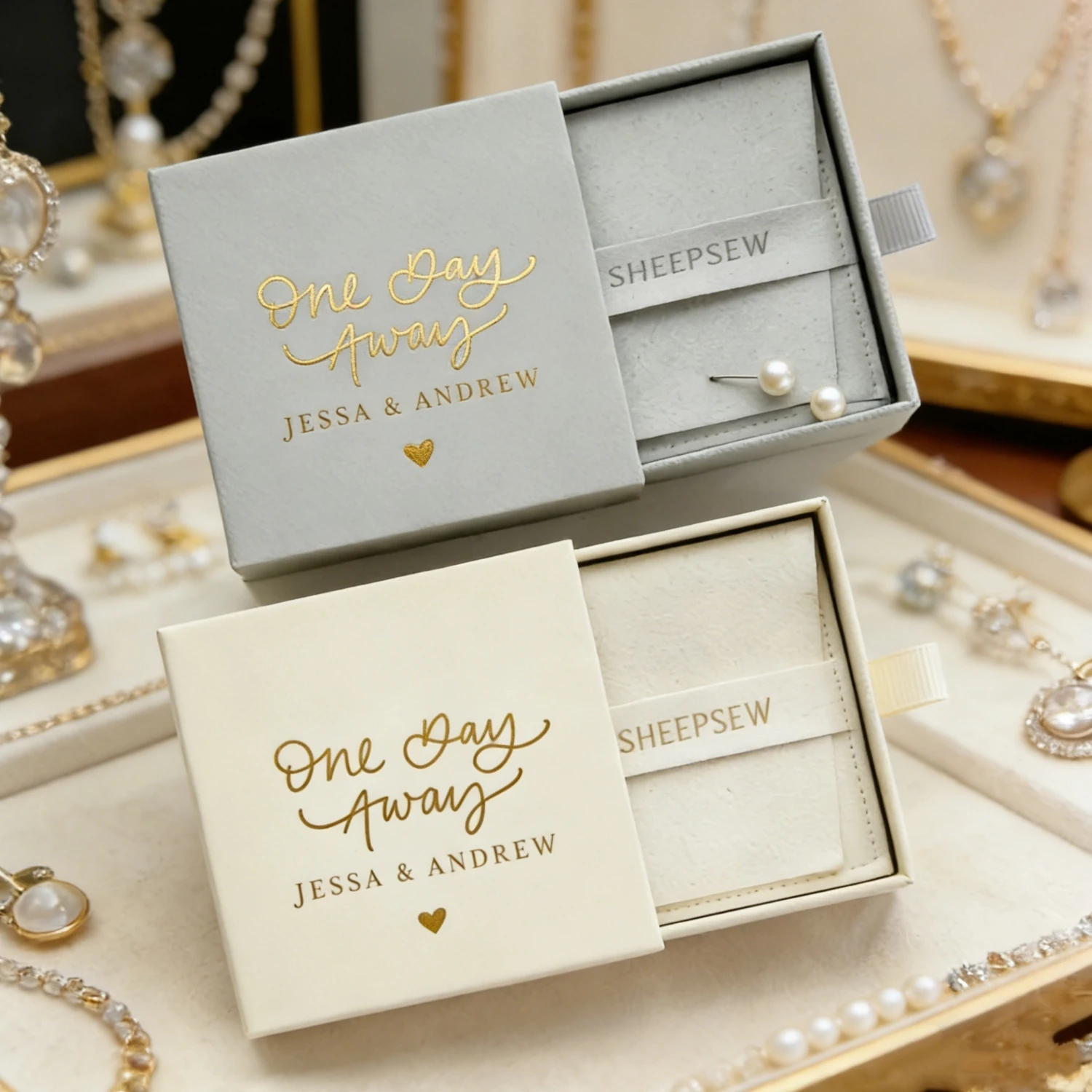 

20 шт. упаковки для ювелирных изделий с индивидуальным логотипом – персонализированный набор коробок и пакетов для элитных подарков