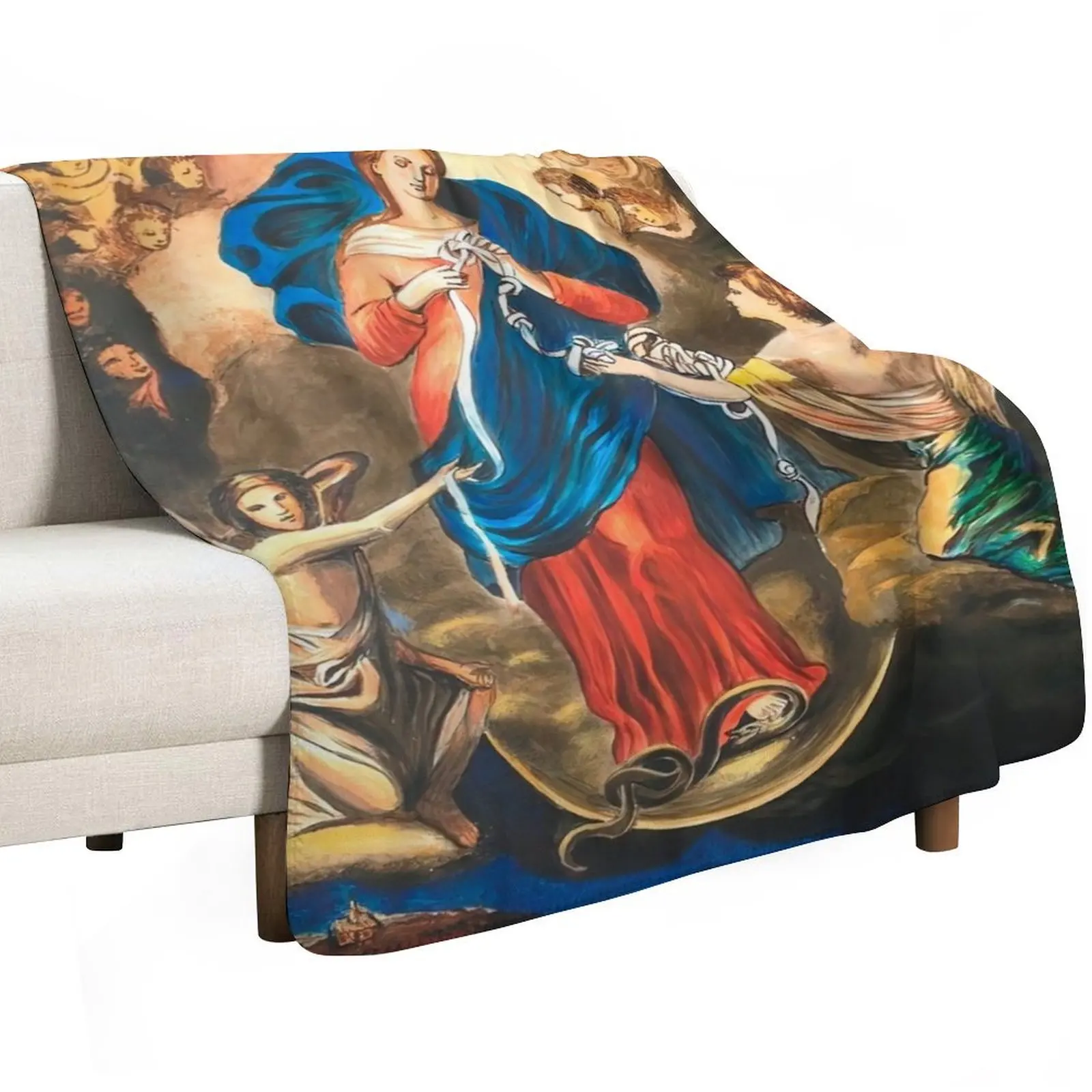 Mary Undoer of Knots Throw Blanket blankets ands Beach Travel Heavy for sofa Hair Blankets