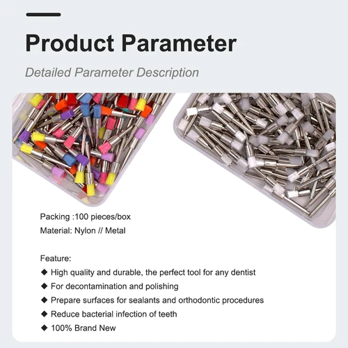 Imagen 2 del producto 100 Uds. Hebilla de nailon para laboratorio Dental, pulido de avión pequeño, cabezal de cepillo desechable para cuidado Dental, taza de profilaxis, herramientas de taza de pulido