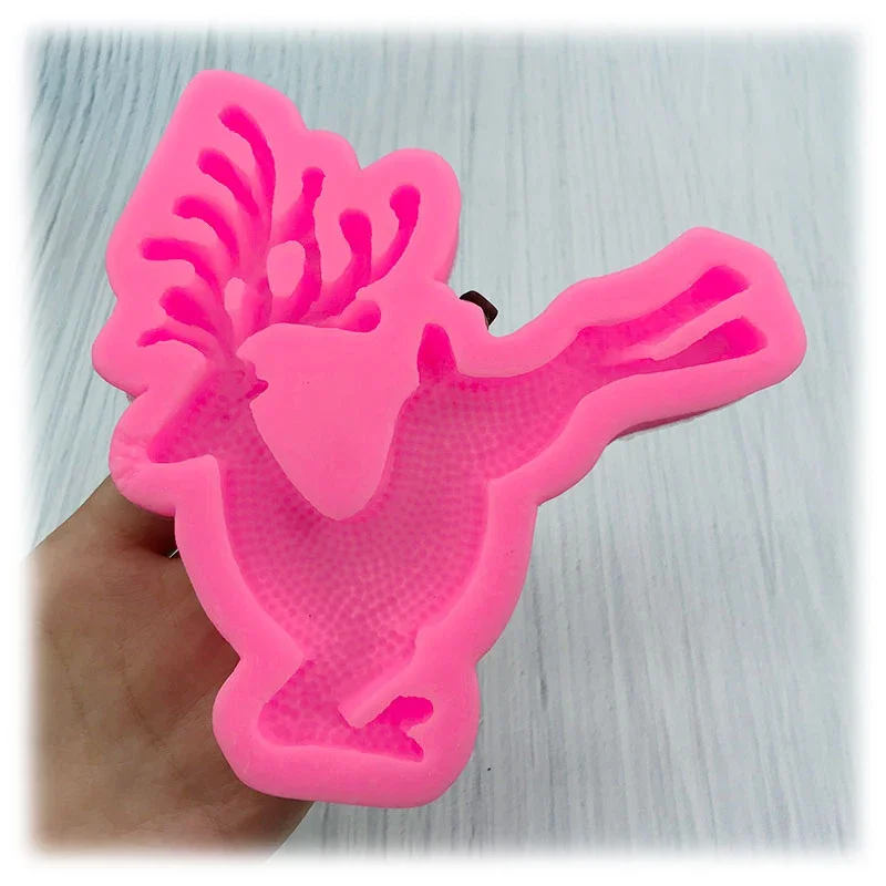 ใหม่คริสต์มาสแม่พิมพ์ Big Elk Deer ซิลิโคนสําหรับดินเรซิ่น Art Fondant ช็อกโกแลตเค้กตกแต่งเครื่องมือคุกกี้ Gumpaste แม่พิมพ์