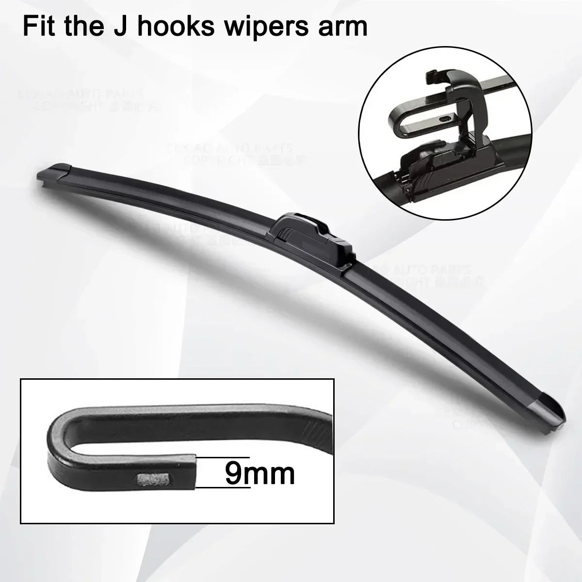 Car Wiper Blades J Hook Windscreen Wiper Automobile Windshield Wiper Soft Rubber 13\