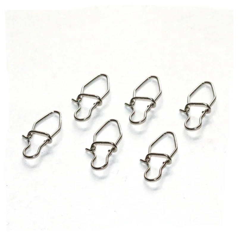 100Pcs/Lot Stainless Steel Fishing Swivel Fast Snap Split Rings Connector Duo Lock Fast Snaps Fishing Accessories Tackle Pesca
