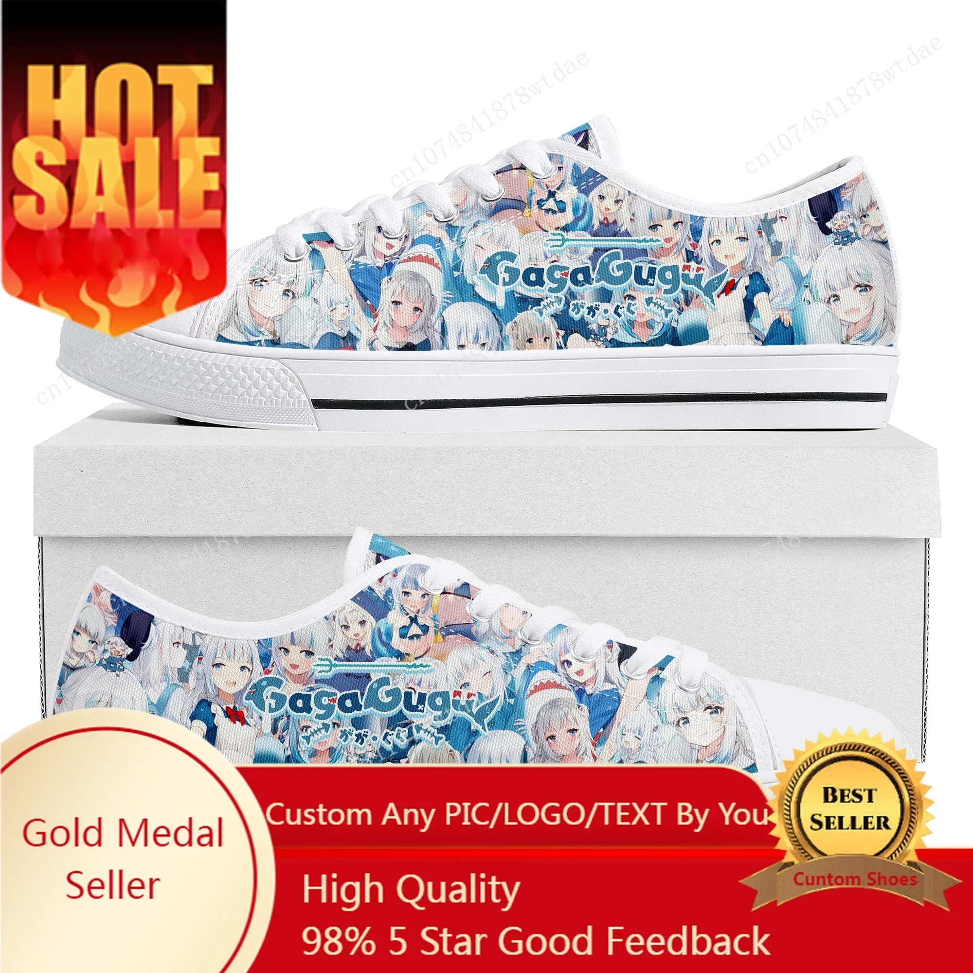 

Gauru Gura Low Top Sneakers Womens Mens Teenager Fashion High Quality Canvas Sneaker Couple Cute Comics Manga Custom Made Shoes