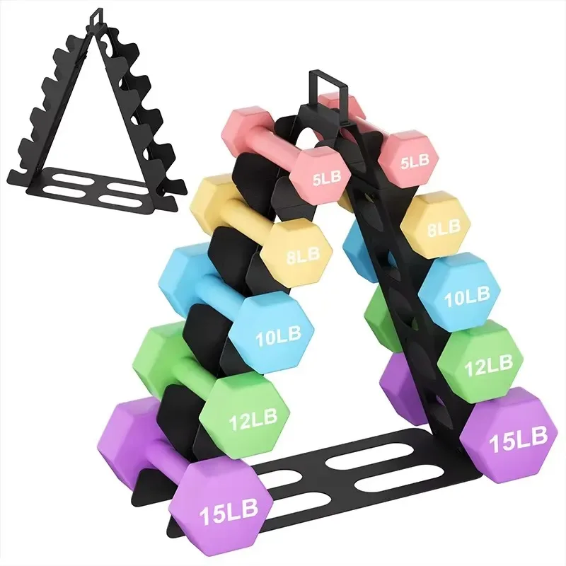 Wrought Iron Vertical Dumbbell Rack 4-5 Pairs Steel Frame Fitness Equipment Storage Stand for Home Gym Weightlifting