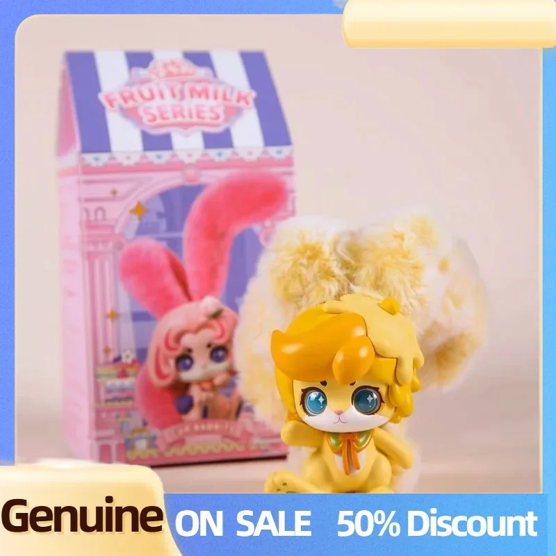 Genuine Cup Rabbit Fruit milk Series Blind Box Pvc Model Rabbit Figure Room Desk Decoration Doll Mystery Box kids Birthday Gift